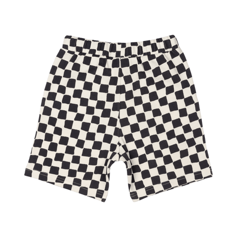 BLACK CHECKER SHORTS