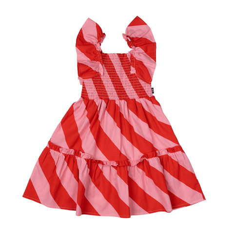 CANDY WRAP SHIRRED DRESS