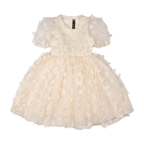 CREAM BUTTERFLY TULLE PARTY DRESS