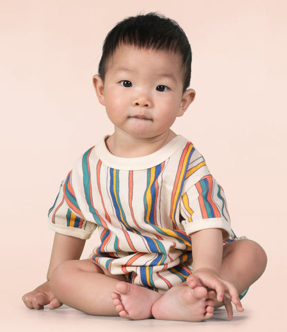 STRIPE POLO OVERSIZED BABY BODYSUIT