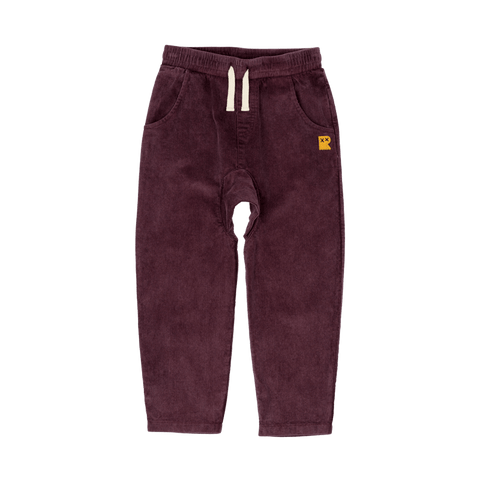 PLUM WASHED CORD PANTS