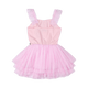 PINK STRIPE SEQUIN TULLE LEOTARD DRESS