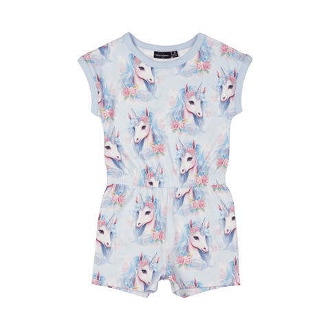 BLUE UNICORN ROMPER