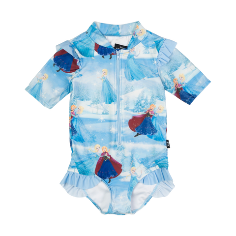 ELSA FROZEN SHORT SLEEVE RASHIE ONE PIECE