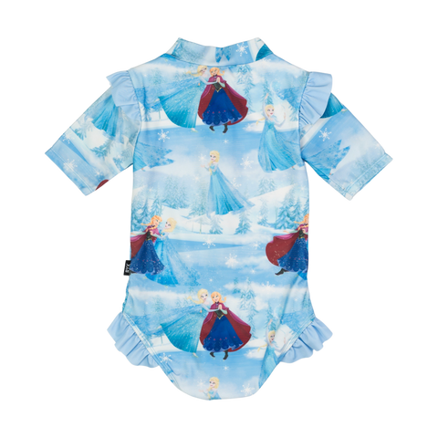 ELSA FROZEN SHORT SLEEVE RASHIE ONE PIECE