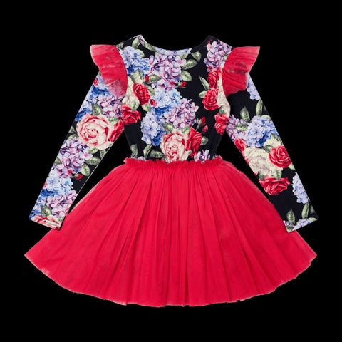 MIDNIGHT FLORALS CIRCUS DRESS