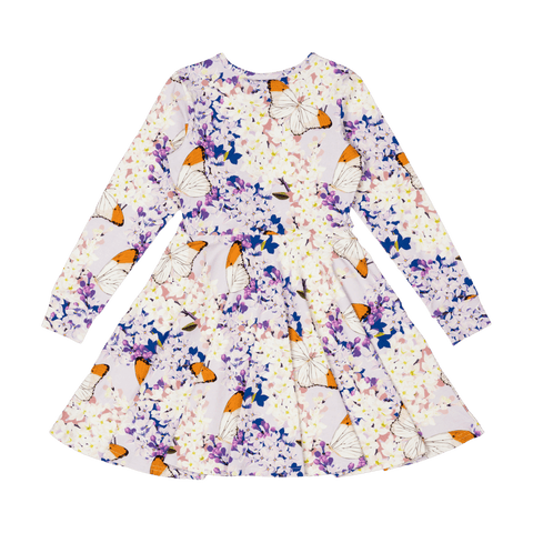 LILAC FLORALS WAISTED DRESS