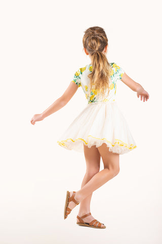 YELLOW ROSES CIRCUS DRESS