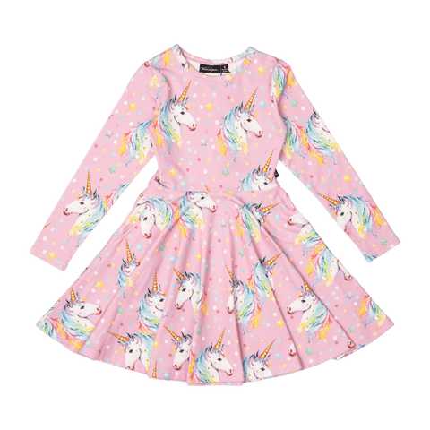 DOTTY UNICORN WAISTED DRESS