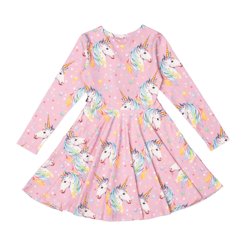 DOTTY UNICORN WAISTED DRESS