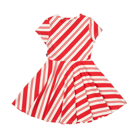 CANDY CANE STRIPE WAISTED DRESS