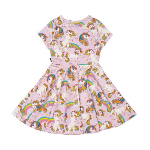 UNICORN RAINBOW WAISTED DRESS