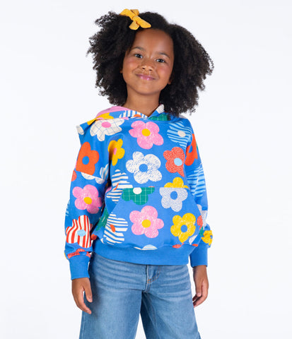 HAPPY FLOWERS HOODED SWEATSHIRT