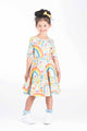 RAINBOWS AND FLOWERS MABEL WAISTED DRESS