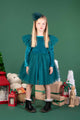 GREEN VELVET SPARKLE PARTY DRESS