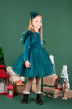 GREEN VELVET SPARKLE PARTY DRESS