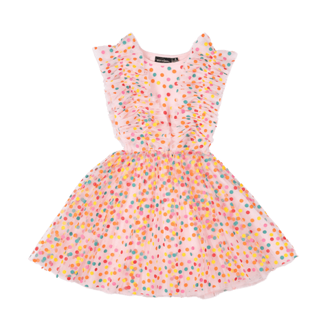 RAINBOW DOT PARTY DRESS