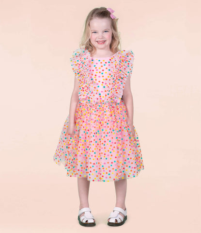 RAINBOW DOT PARTY DRESS