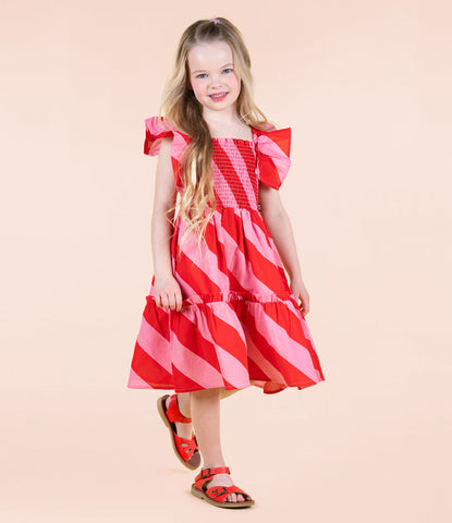 CANDY WRAP SHIRRED DRESS