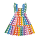 RAINBOW DROPS SHIRRED DRESS