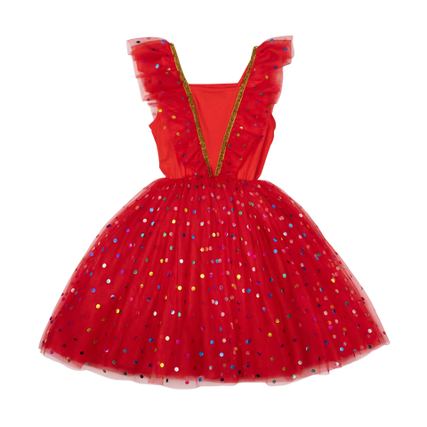 RED PARTY TULLE DRESS