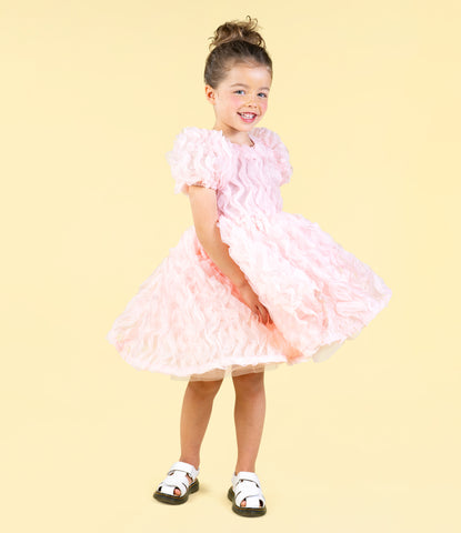 PINK RUFFLE TULLE PARTY DRESS