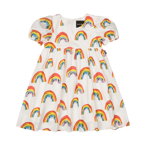 OVER THE RAINBOW PUFF SLEEVE DRESS