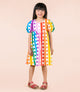 RAINBOW DROPS PUFF SLEEVE DRESS