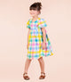 SUMMER TIME PLAID PUFF SLEEVE DRESS