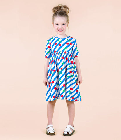 CHERRY STRIPES DRESS