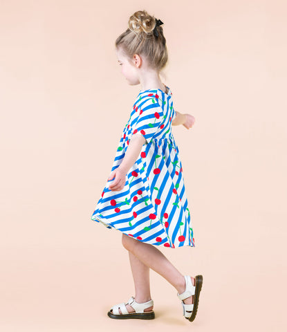 CHERRY STRIPES DRESS