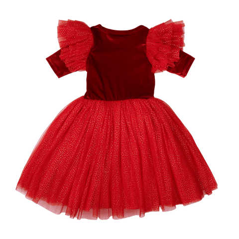 RED VELVET SPARKLE PARTY DRESS