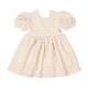 ECRU HEART PUFF SLEEVE DRESS