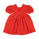 RED HEART PUFF SLEEVE DRESS