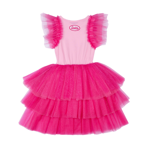 BARBIE GIRL TIERED PARTY DRESS