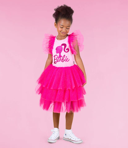 BARBIE GIRL TIERED PARTY DRESS