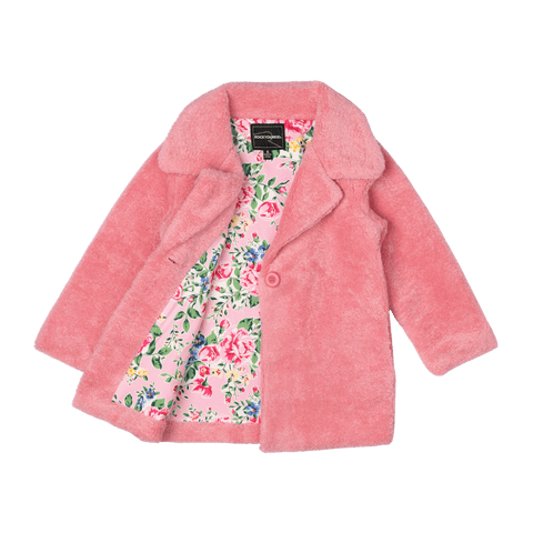 PINK FAUX SHERPA JACKET