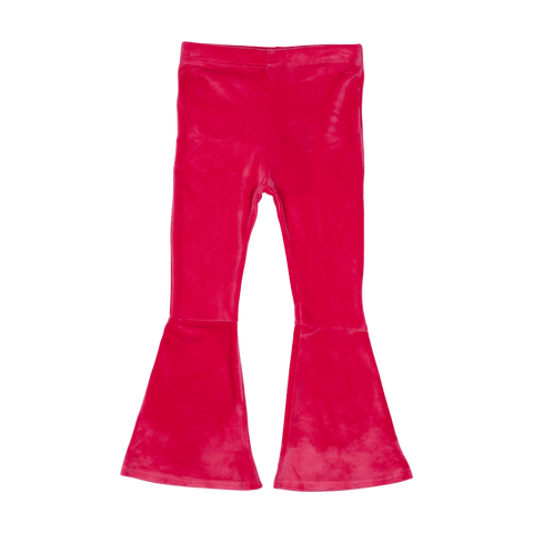 PINK VELVET FLARED TIGHTS