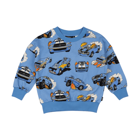 BLUE CARS SWEATSHIRT