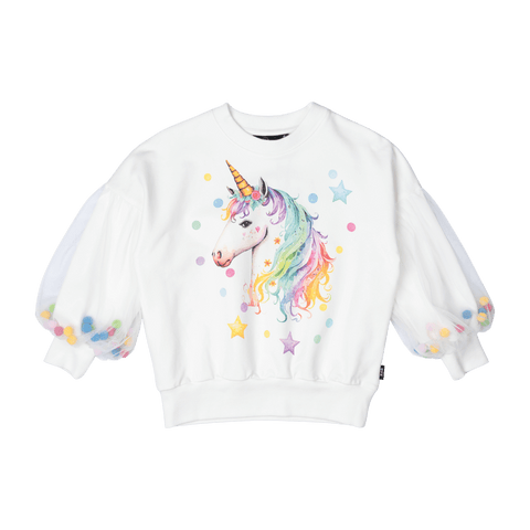 UNICORN TULLE SLEEVE SWEATSHIRT