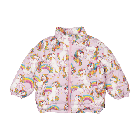 UNICORN RAINBOW PADDED JACKET WITH LINING