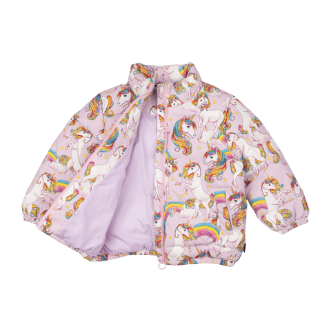 UNICORN RAINBOW PADDED JACKET WITH LINING