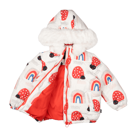 LOVE BUG RAINBOW PADDED JACKET WITH LINING