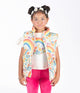 RAINBOW FLORAL PADDED VEST WITH LINING