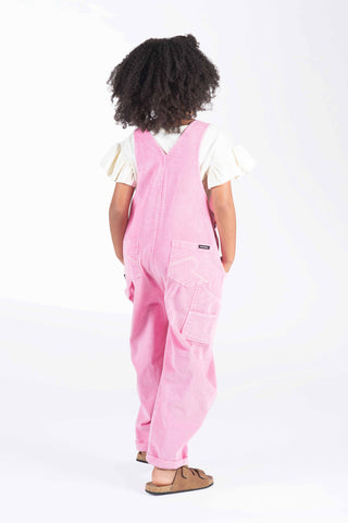 PALE PINK CORD OVERALLS