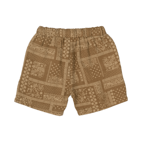 BROWN PAISLEY SHORTS