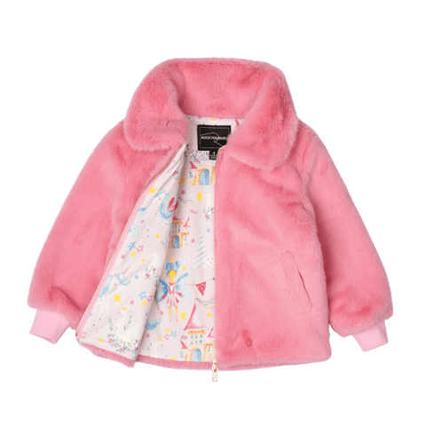 FAIRIES AND UNICORNS FAUX FUR JACKET - Toddler Outerwear - Girls