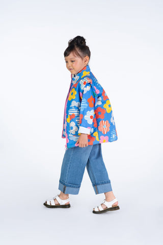 HAPPY FLOWERS PADDED VEST WITH LINING - Toddler Outerwear - Unisex