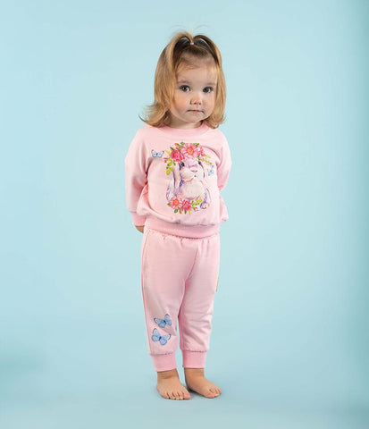 MEADOW BUNNY BABY TRACKPANTS - Baby Bottoms - Girls