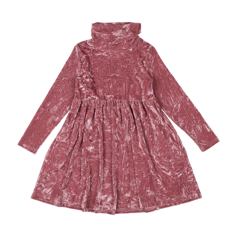 MUSK CRUSHED VELVET ROLL NECK DRESS - Toddler Dresses - Girls